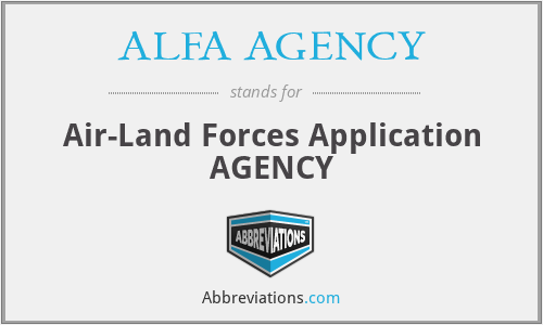 ALFA AGENCY - Air-Land Forces Application AGENCY